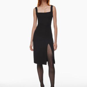 Aritzia Babaton 90s Slit Midi Dress Size 8 Black